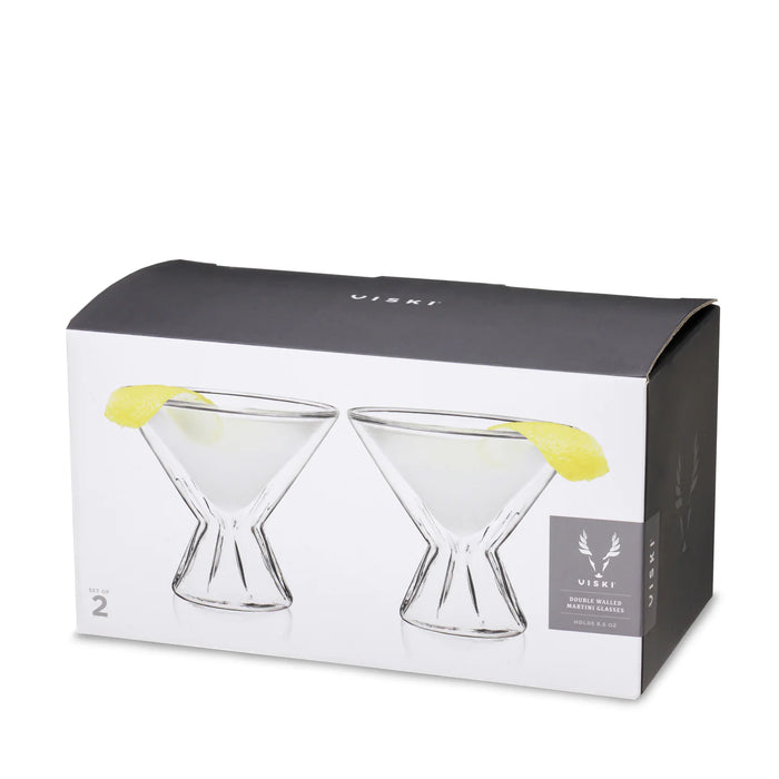 Viski Double Walled Martini Glasses | Set of 2