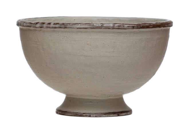 Stoneware Pedestal Bowl